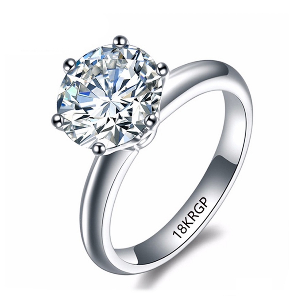 18k white gold diamond 2.25 carat ring
